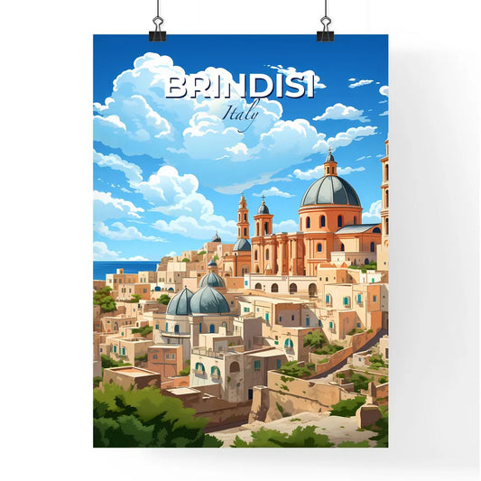 Brindisi, Italy, A Poster of a city with a dome and towers Default Title