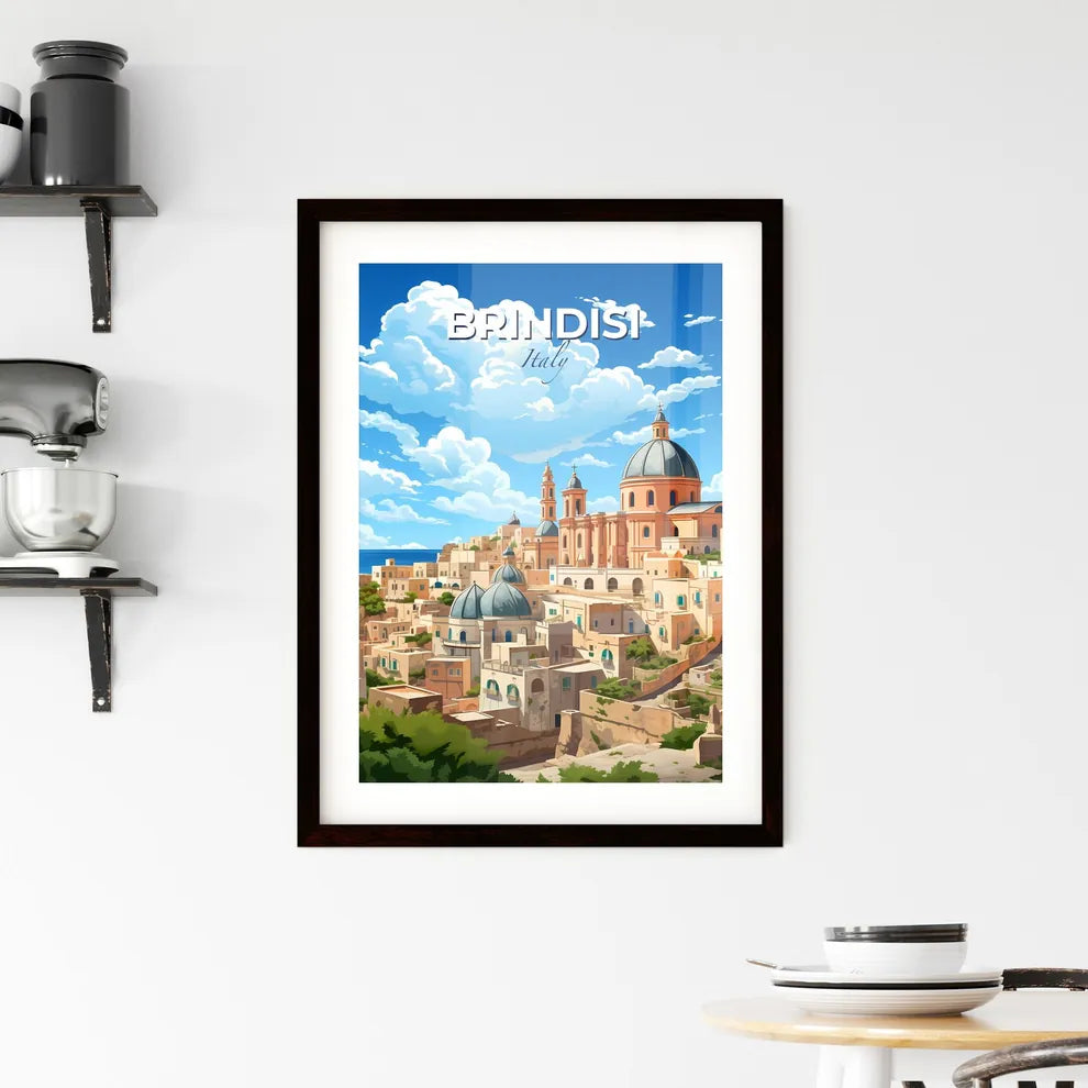 Brindisi, Italy, A Poster of a city with a dome and towers Default Title