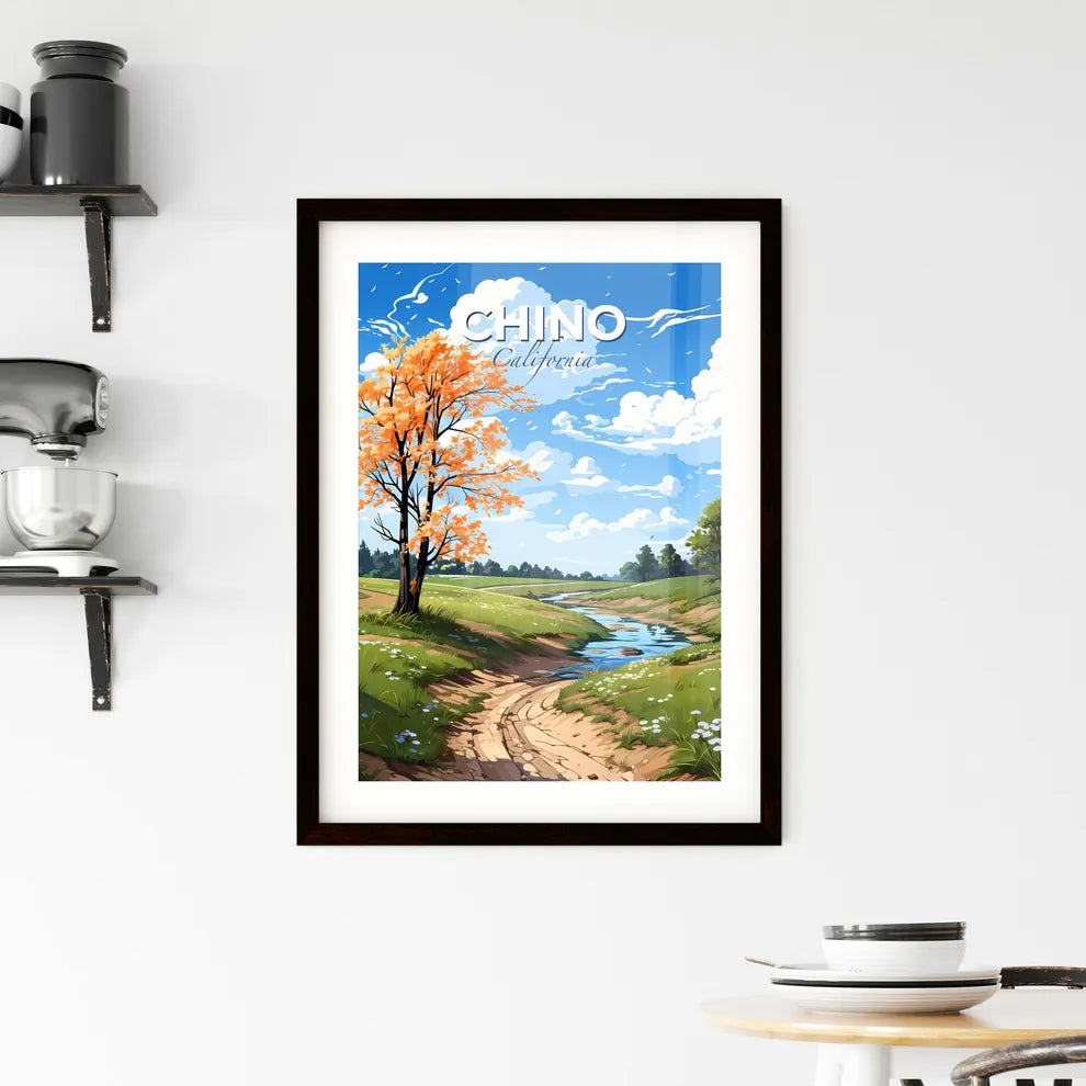 Chino, California, A Poster of a stream running through a grassy field Default Title