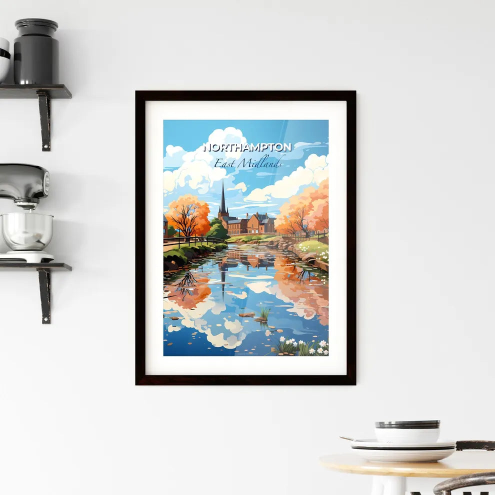 Northampton, East Midlands, A Poster of a river with trees and houses in the background Default Title