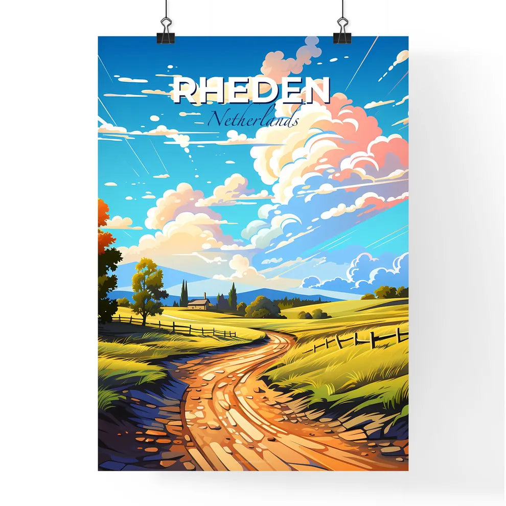 Rheden, Netherlands, A Poster of a dirt road through a field Default Title