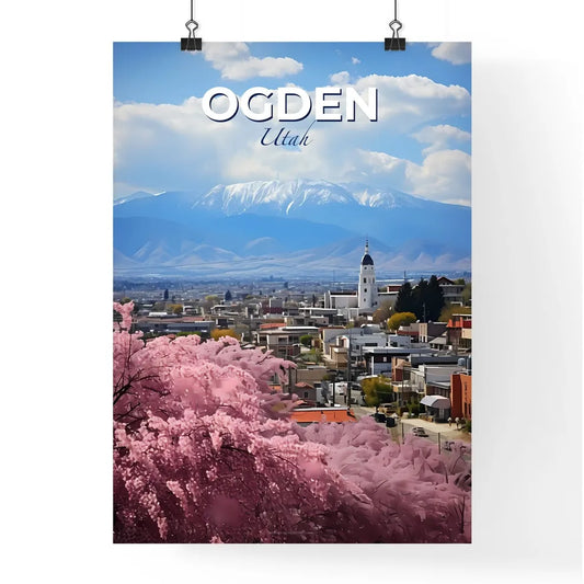 Ogden, Utah, A Poster of a city with pink blossoms Default Title