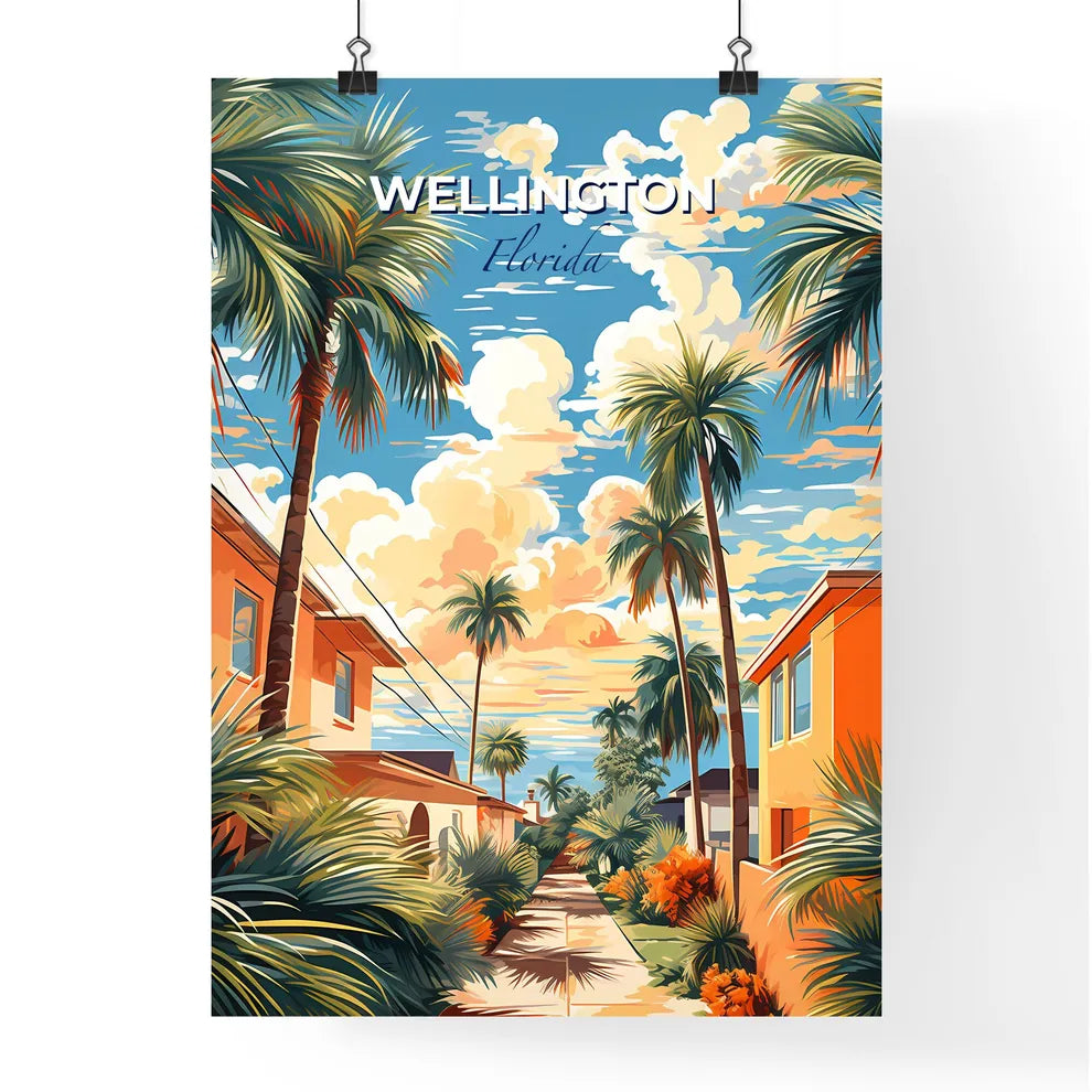 Wellington, Florida, A Poster of a street with palm trees and buildings Default Title