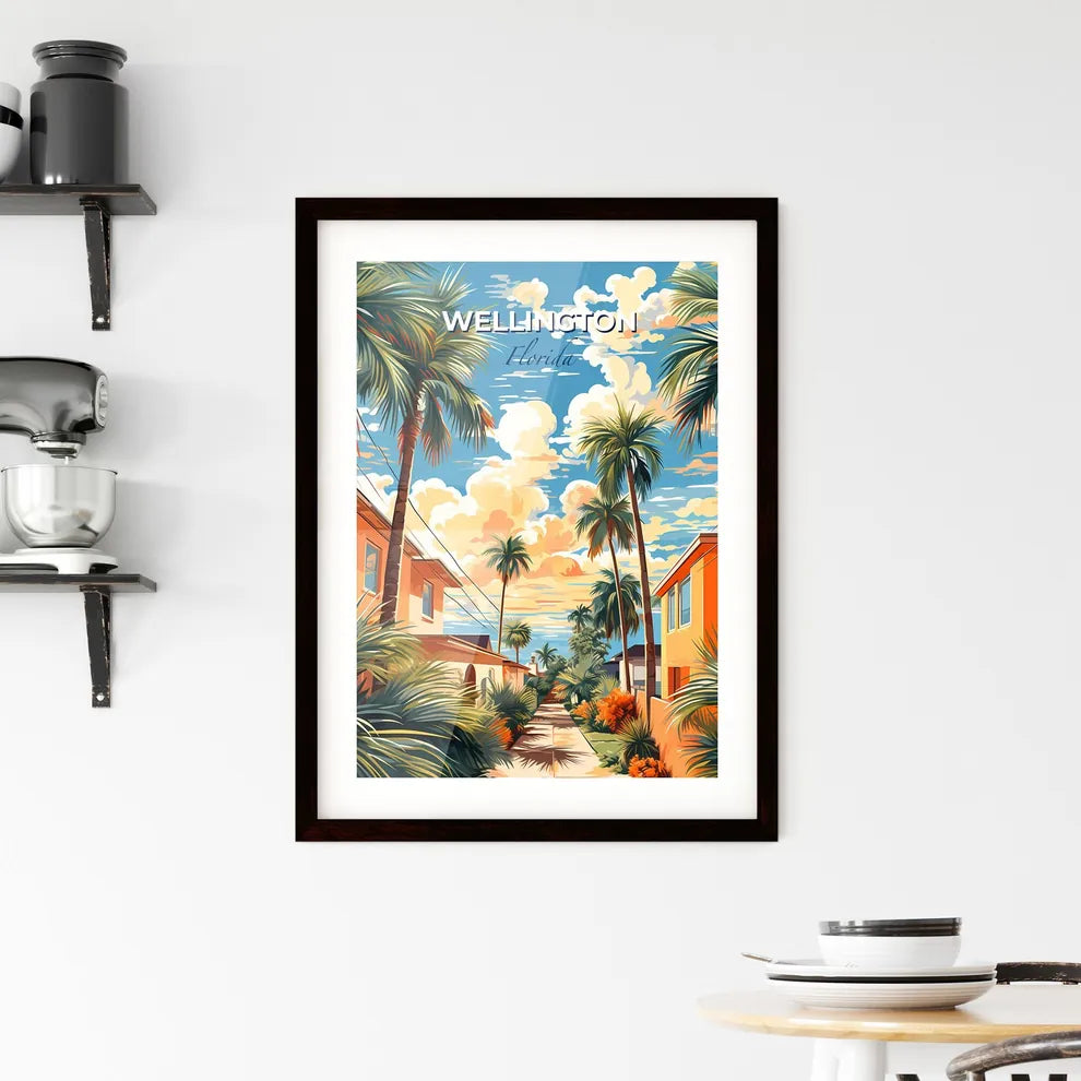 Wellington, Florida, A Poster of a street with palm trees and buildings Default Title