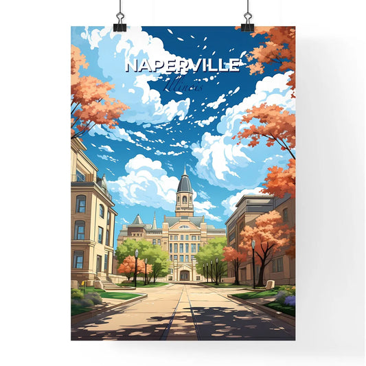Naperville, Illinois, A Poster of a street with trees and buildings Default Title