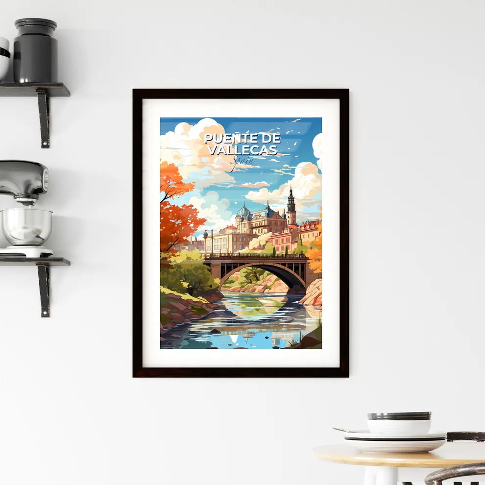 Puente De Vallecas, Spain, A Poster of a bridge over a river with a castle in the background Default Title