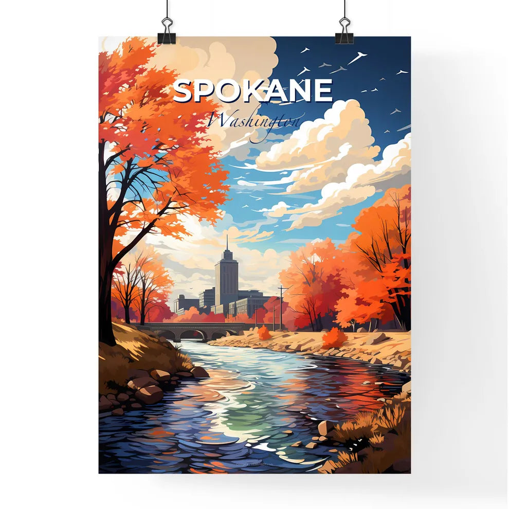 Spokane, Washington, A Poster of a river running through a city Default Title