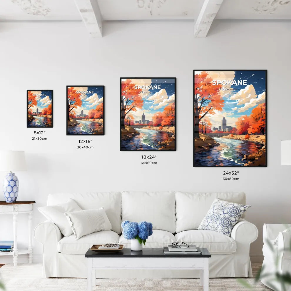 Spokane, Washington, A Poster of a river running through a city Default Title