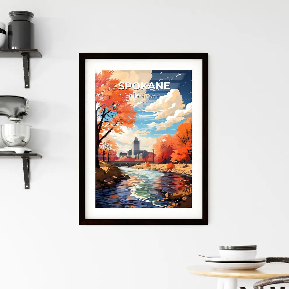 Spokane, Washington, A Poster of a river running through a city Default Title