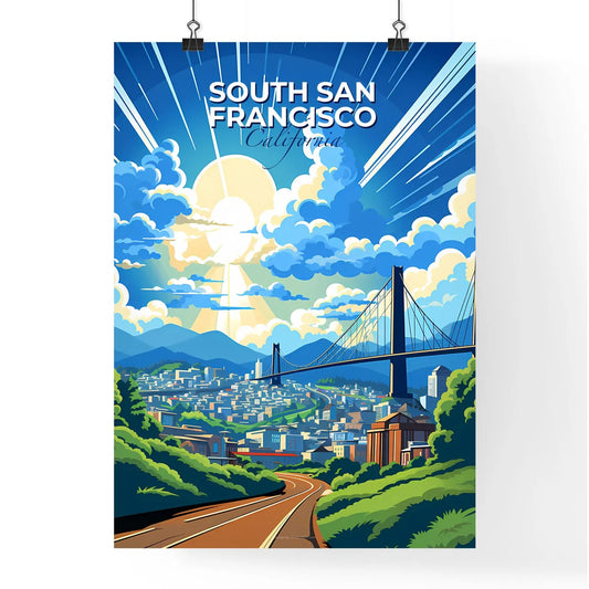 South San Francisco, California, A Poster of a bridge over a city Default Title