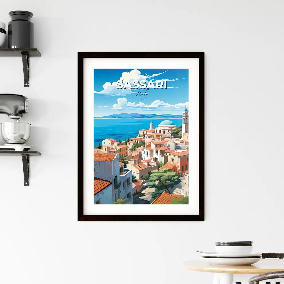 Sassari, Italy, A Poster of a city by the water Default Title