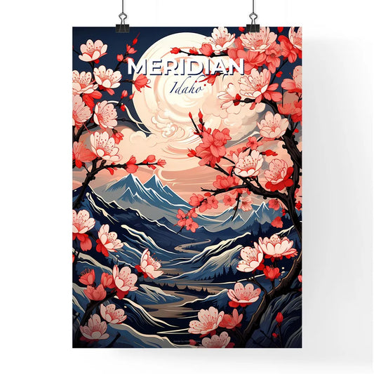 Meridian, Idaho, A Poster of a painting of a landscape with mountains and flowers Default Title