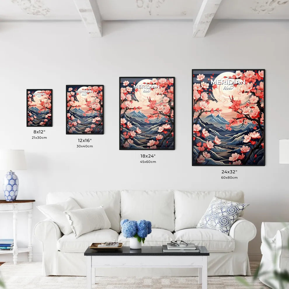 Meridian, Idaho, A Poster of a painting of a landscape with mountains and flowers Default Title