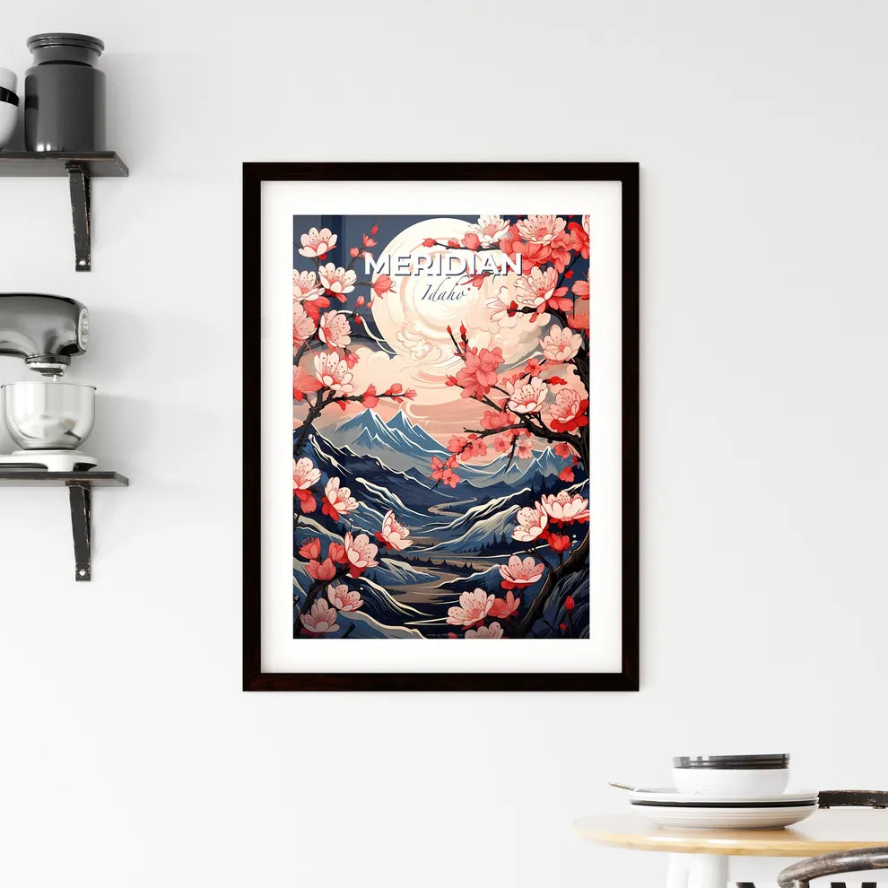 Meridian, Idaho, A Poster of a painting of a landscape with mountains and flowers Default Title