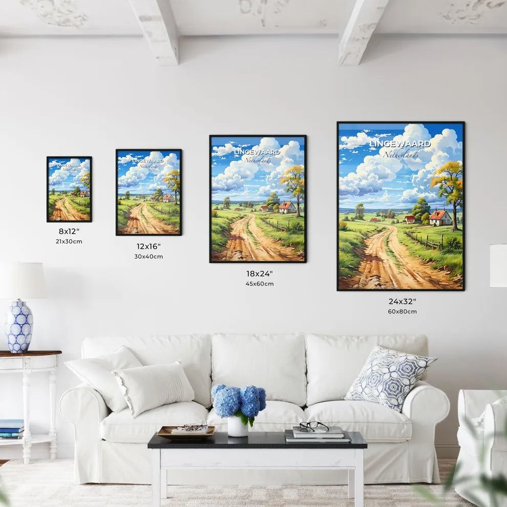 Lingewaard, Netherlands, A Poster of a dirt road leading to a house Default Title
