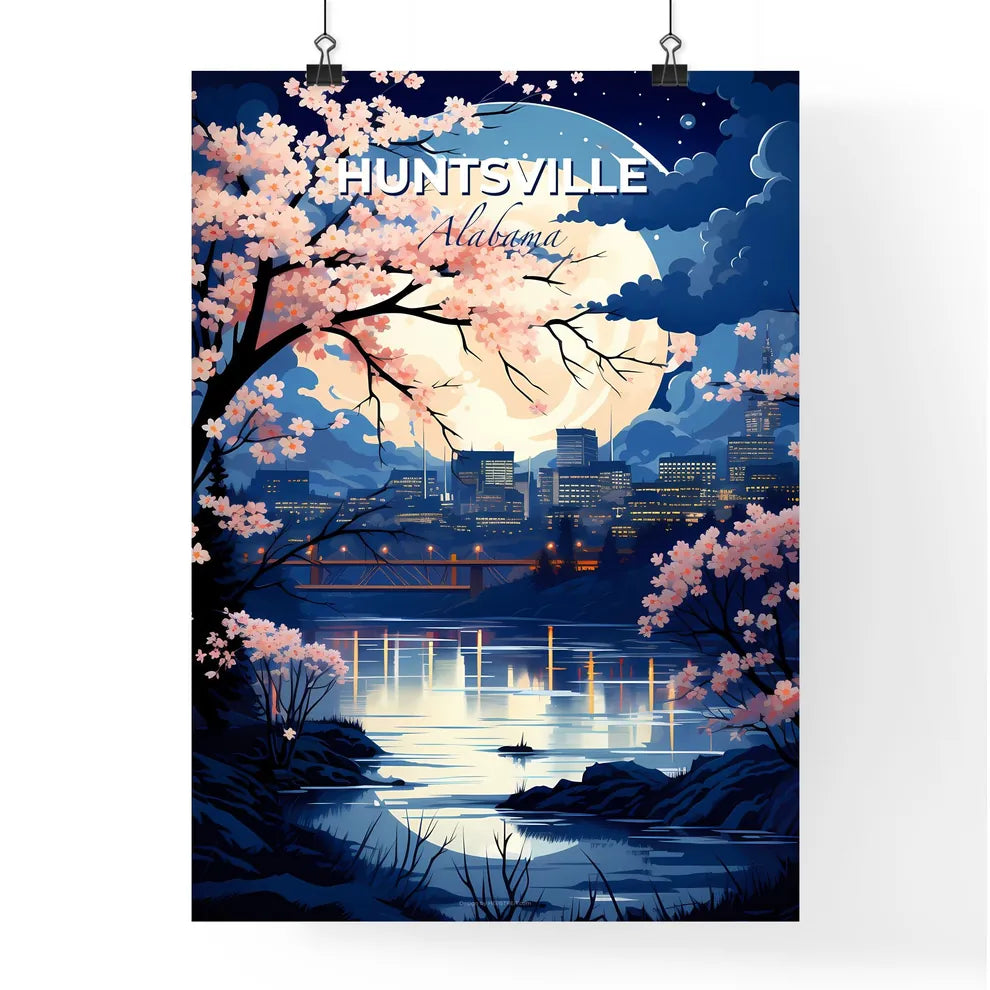 Huntsville, Alabama, A Poster of a full moon over a city Default Title