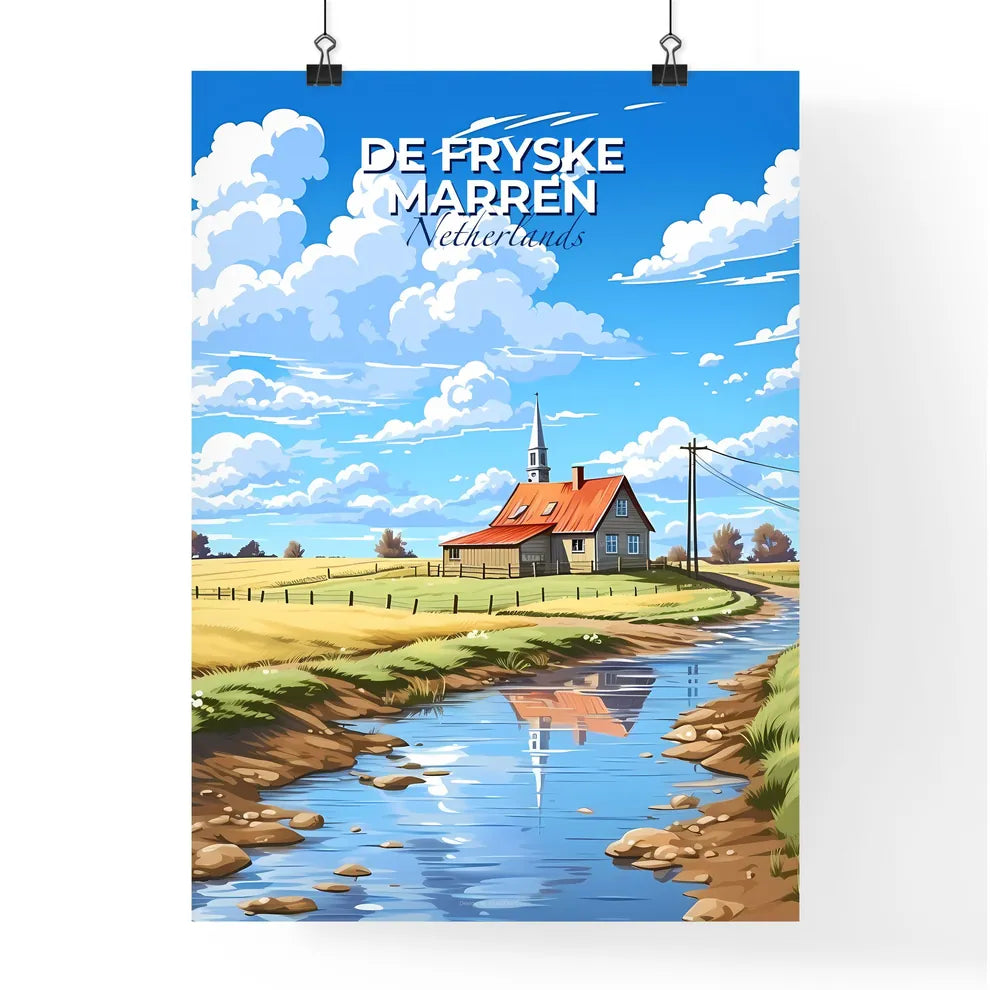 De Fryske Marren, Netherlands, A Poster of a house next to a river Default Title