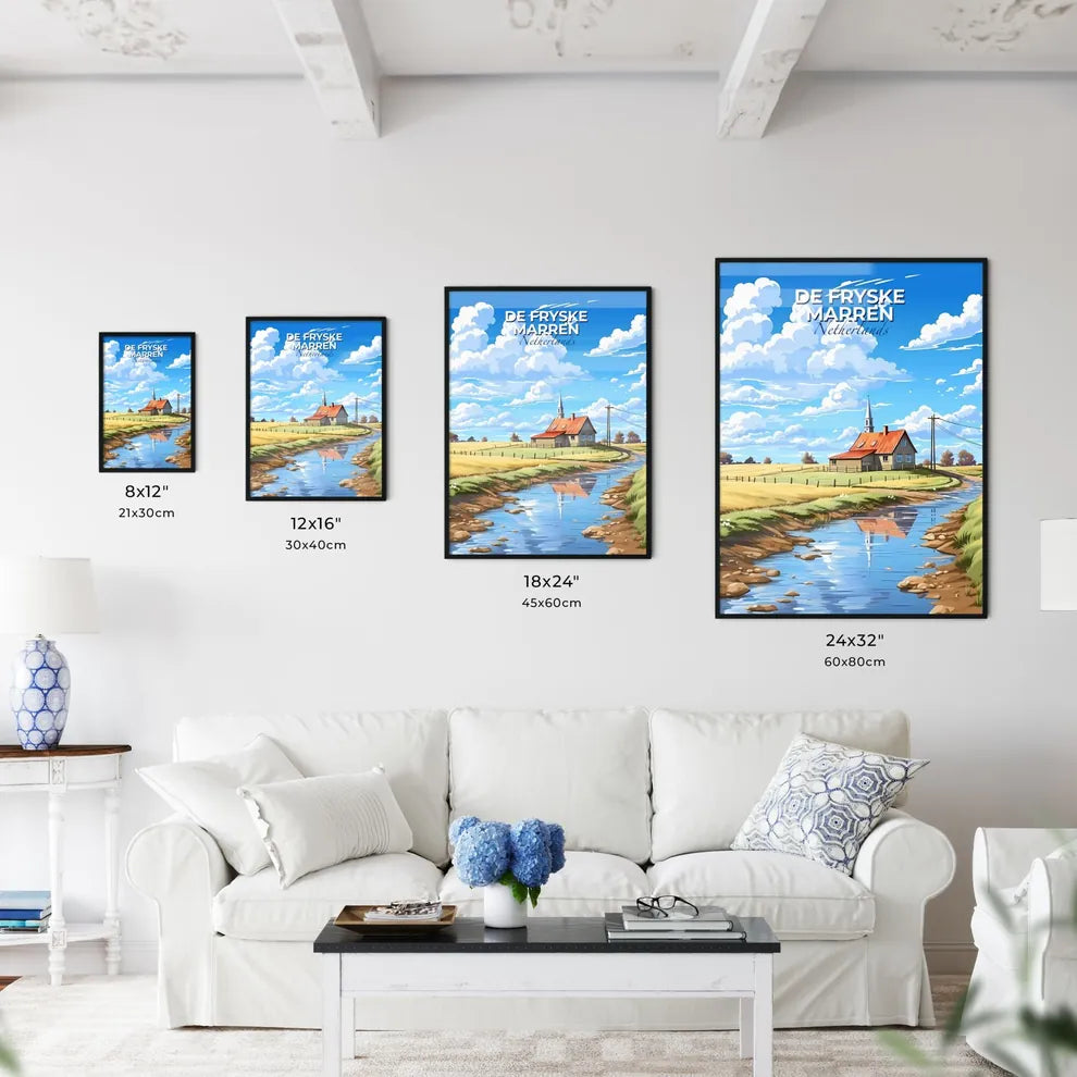 De Fryske Marren, Netherlands, A Poster of a house next to a river Default Title