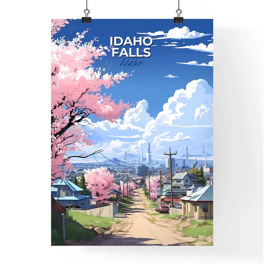 Idaho Falls, Idaho, A Poster of a road with pink flowers on it and a tree in the middle Default Title