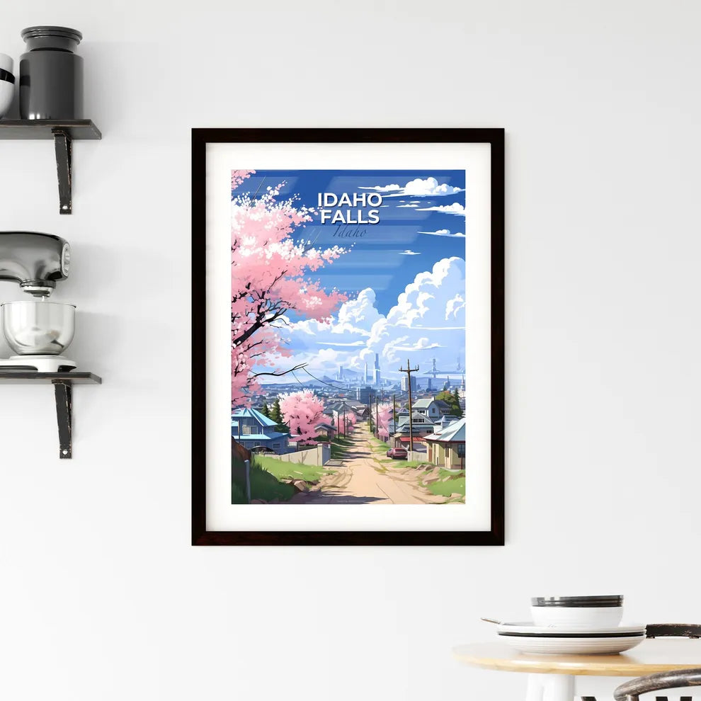 Idaho Falls, Idaho, A Poster of a road with pink flowers on it and a tree in the middle Default Title