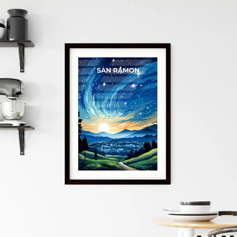 San Ramon, California, A Poster of a landscape with a city and stars Default Title