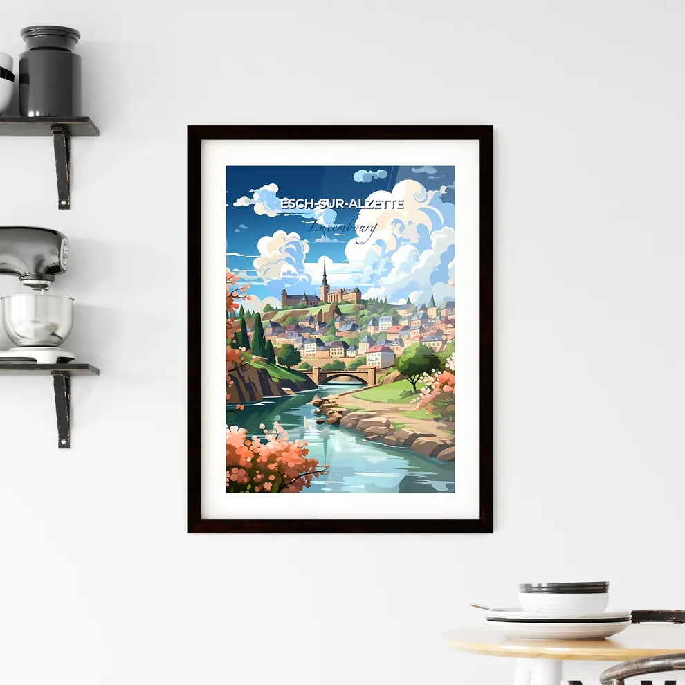 Esch-Sur-Alzette, Luxembourg, A Poster of a river running through a town Default Title