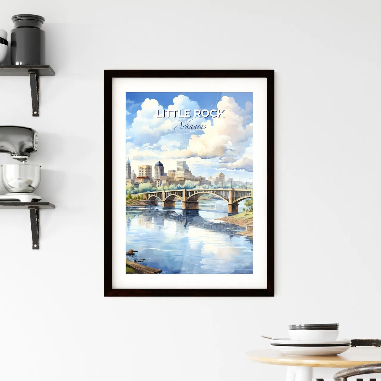 Little Rock, Arkansas, A Poster of a bridge over a river with a city in the background Default Title