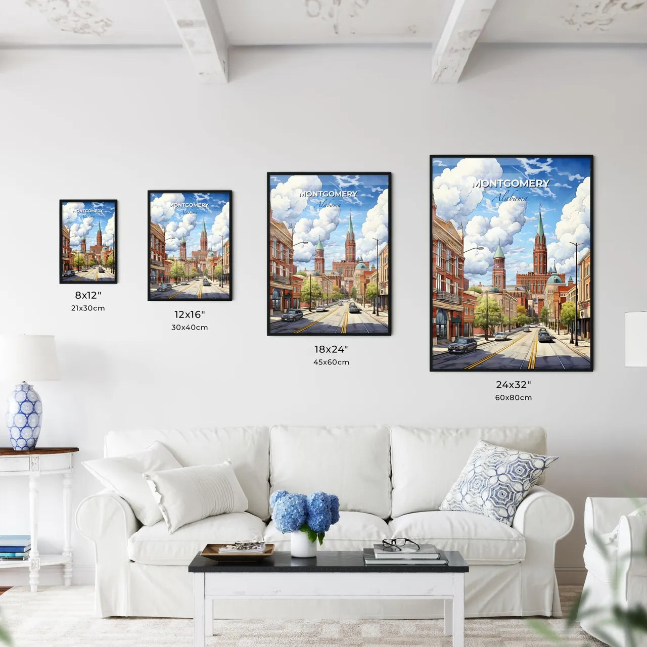 Montgomery, Alabama, A Poster of a street with cars and buildings Default Title