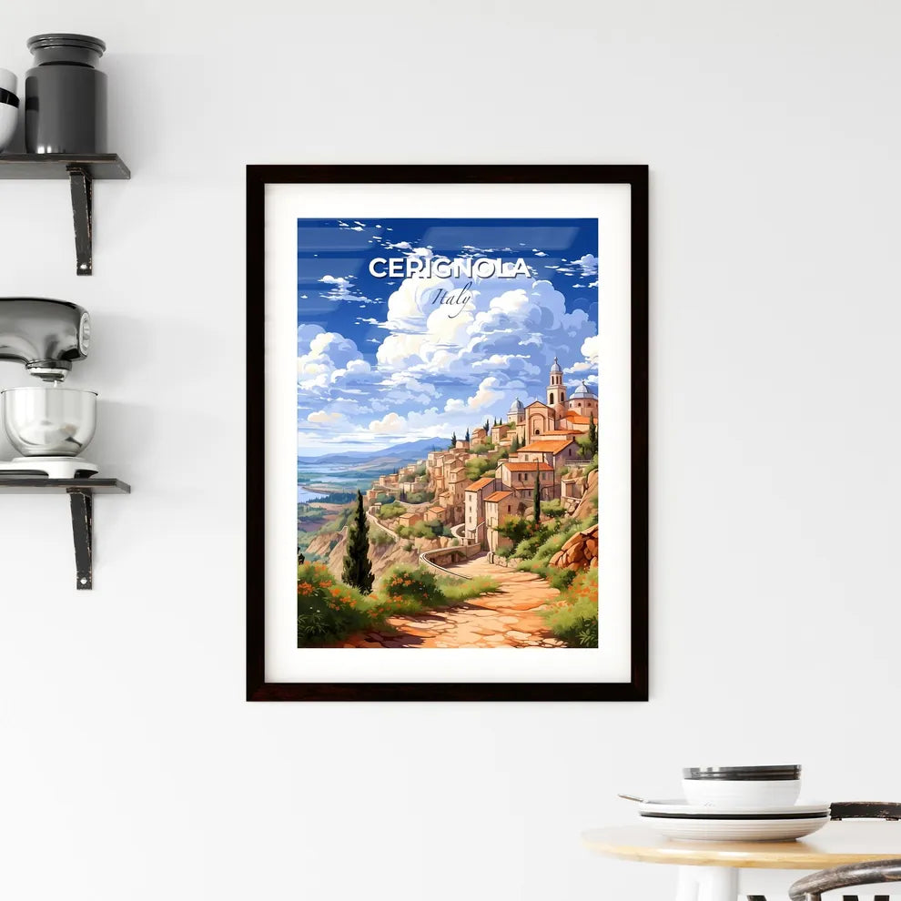 Cerignola, Italy, A Poster of a painting of a town on a hill Default Title