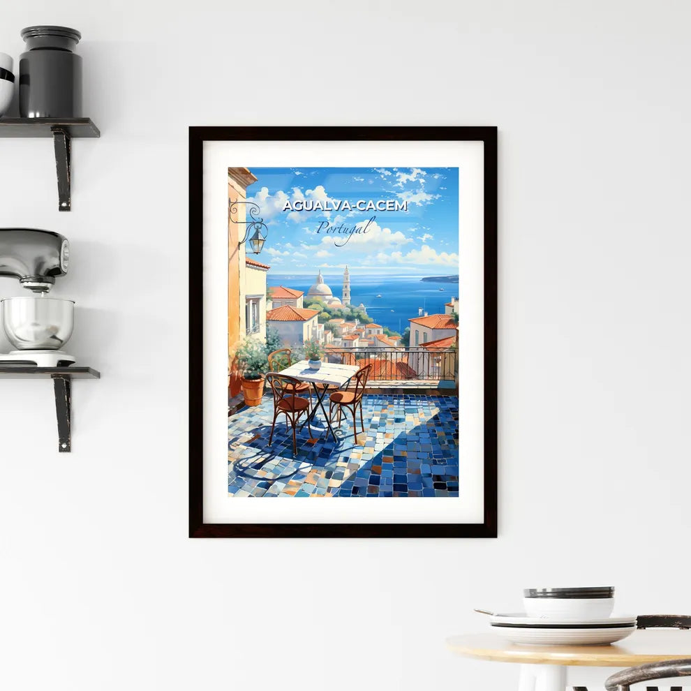 Agualva-Cacem, Portugal, A Poster of a table and chairs on a balcony overlooking a city Default Title