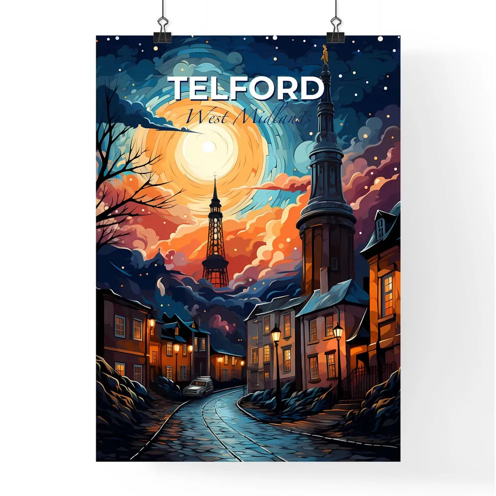 Telford, West Midlands, A Poster of a street with a tower in the background Default Title