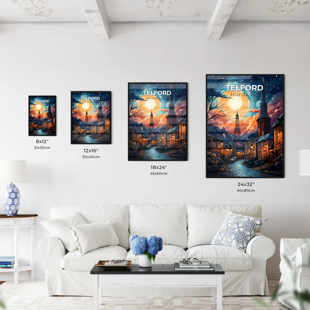 Telford, West Midlands, A Poster of a street with a tower in the background Default Title