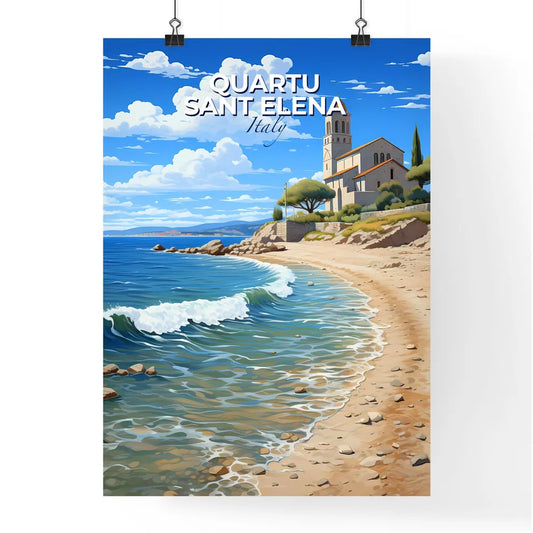 Quartu Sant Elena, Italy, A Poster of a beach with a building and trees Default Title