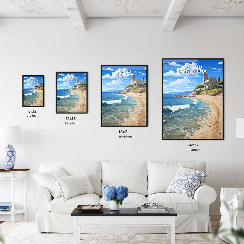 Quartu Sant Elena, Italy, A Poster of a beach with a building and trees Default Title