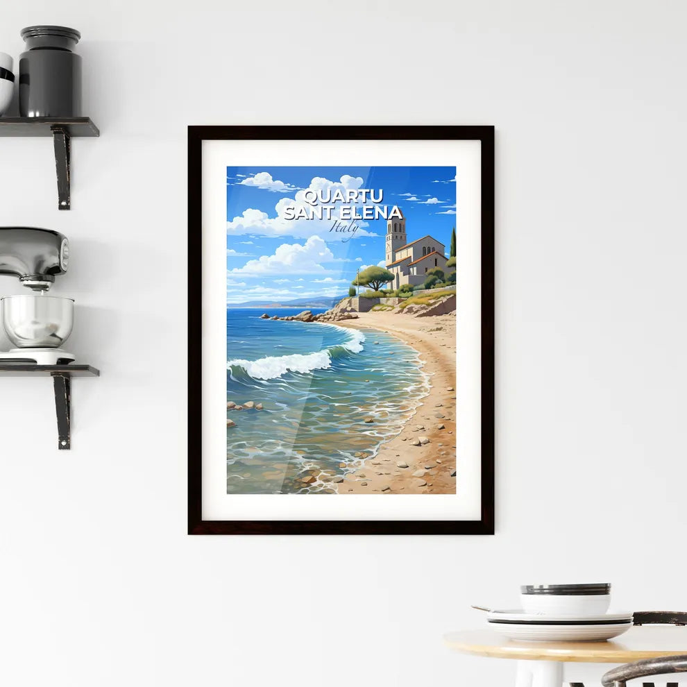 Quartu Sant Elena, Italy, A Poster of a beach with a building and trees Default Title