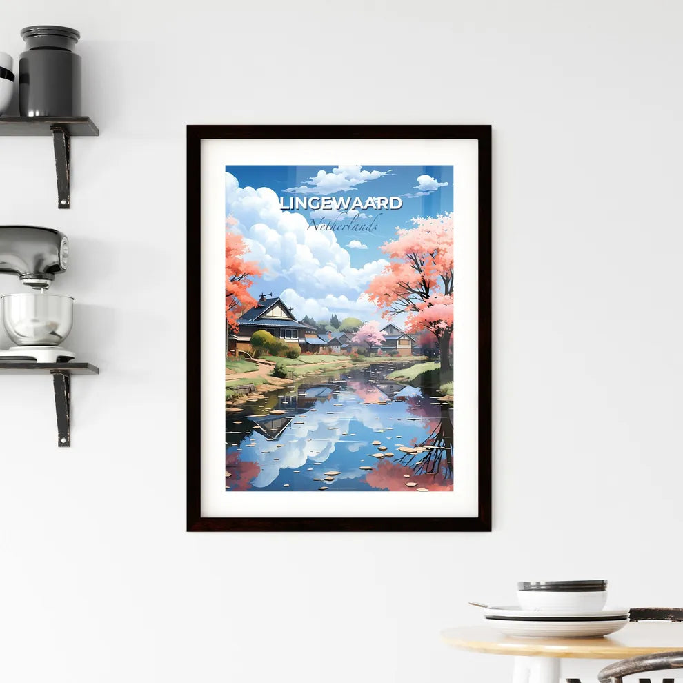 Lingewaard, Netherlands, A Poster of a river with houses and trees in the background Default Title