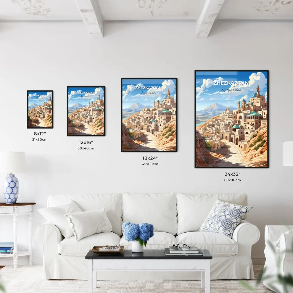 Zhezkazgan, Kazakhstan, A Poster of a city on a hill Default Title