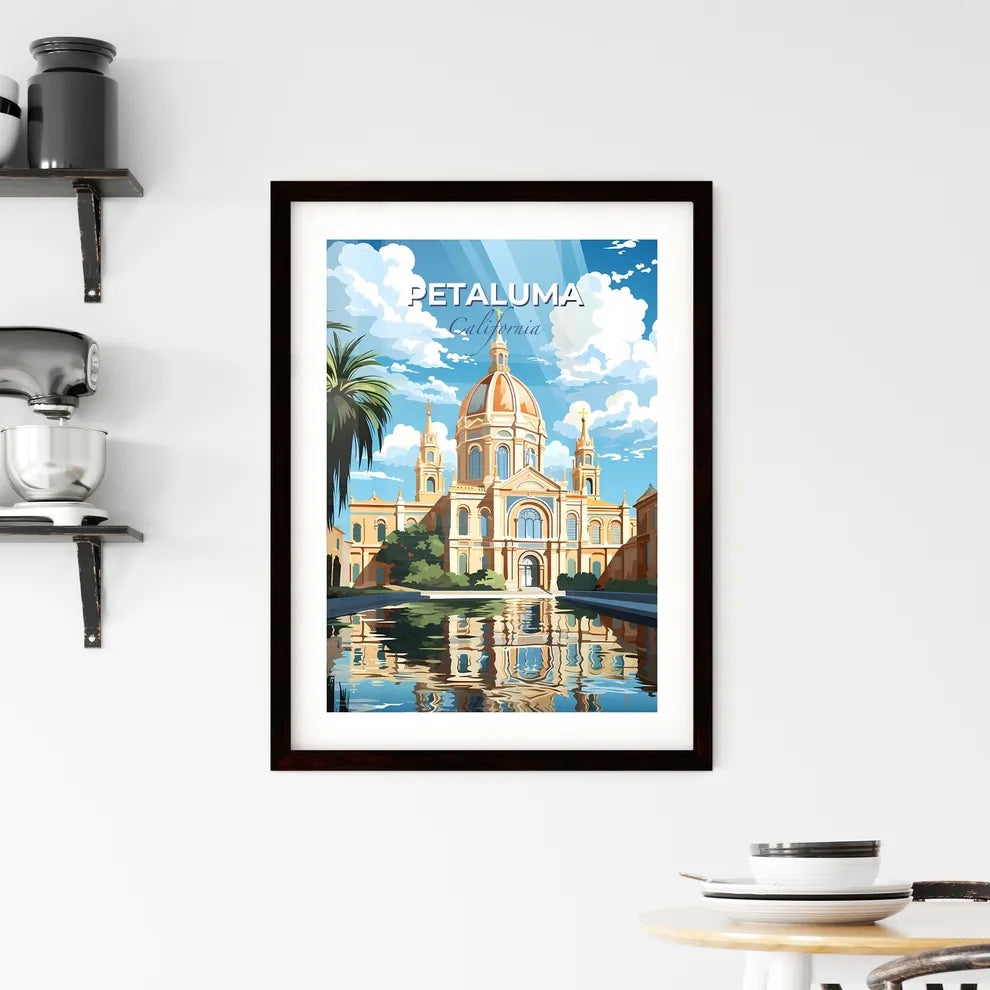 Petaluma, California, A Poster of a building with a dome and a pool of water Default Title