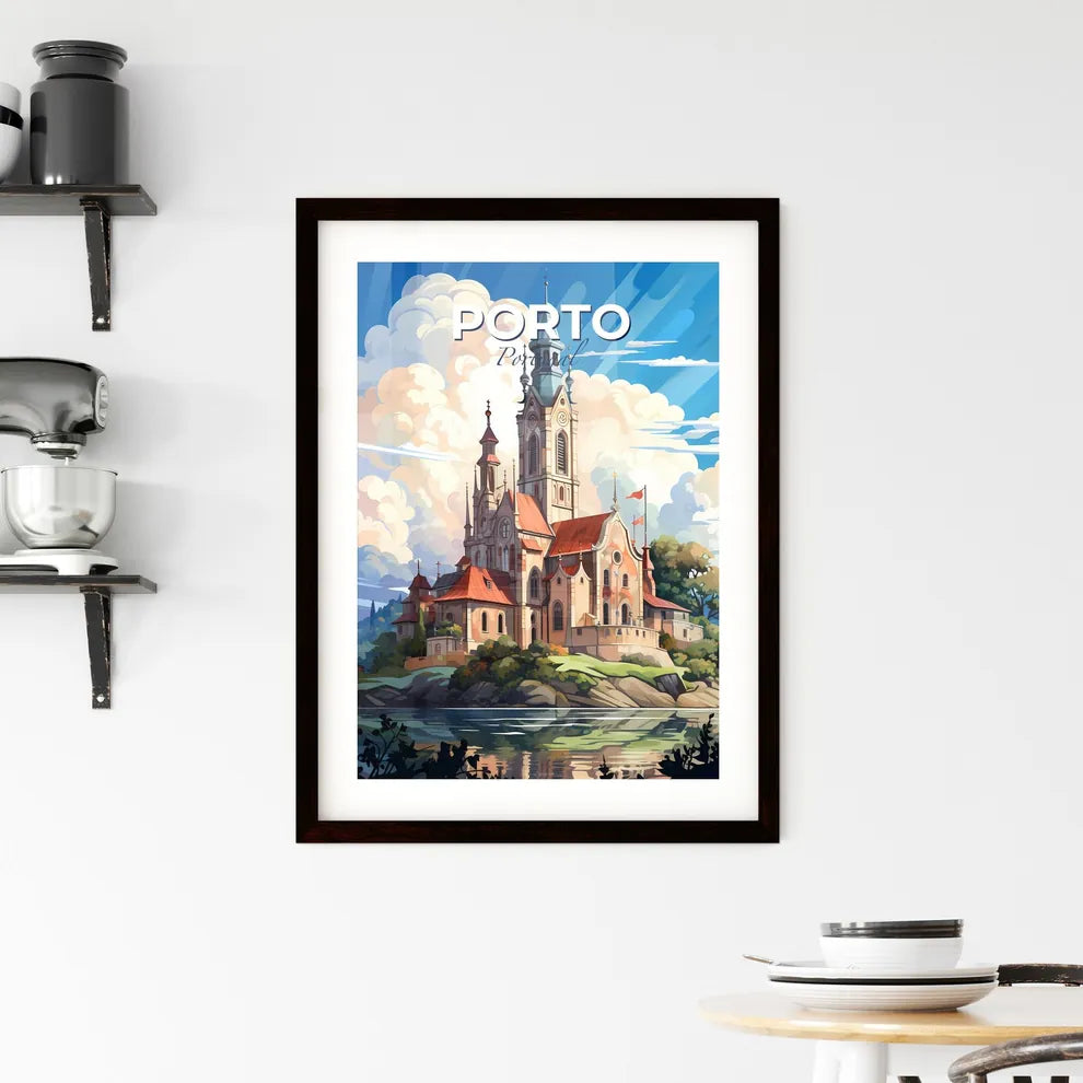 Porto, Portugal, A Poster of a painting of a castle on a hill Default Title