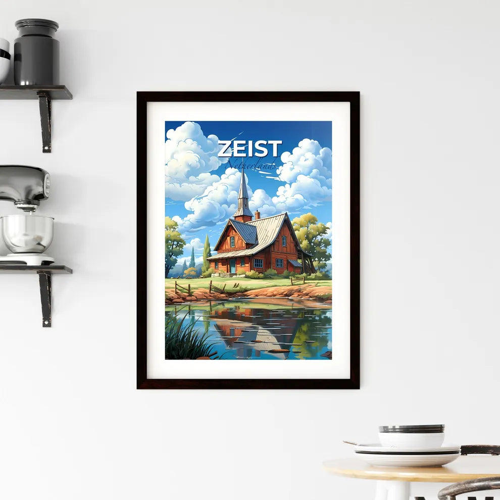 Zeist, Netherlands, A Poster of a house near a pond Default Title