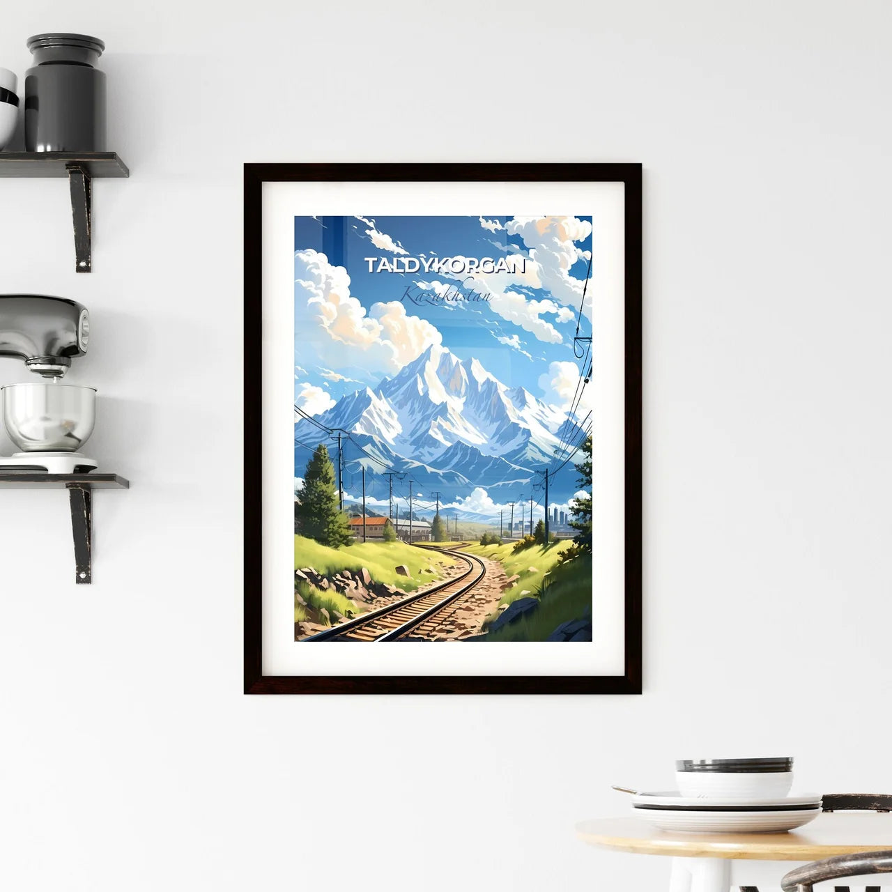 Taldykorgan, Kazakhstan, A Poster of train tracks leading to a mountain Default Title