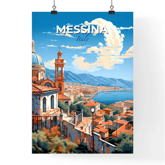 Messina, Italy, A Poster of a painting of a city by the water Default Title