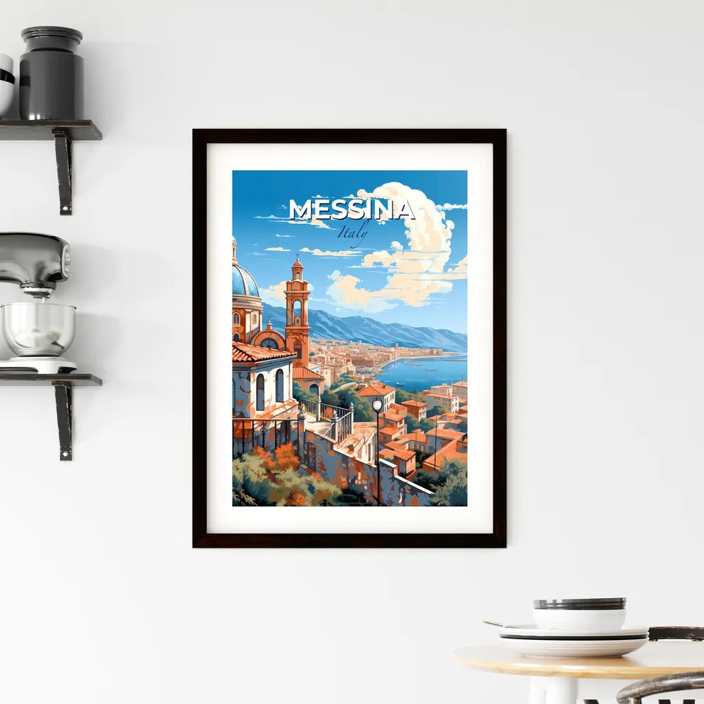 Messina, Italy, A Poster of a painting of a city by the water Default Title