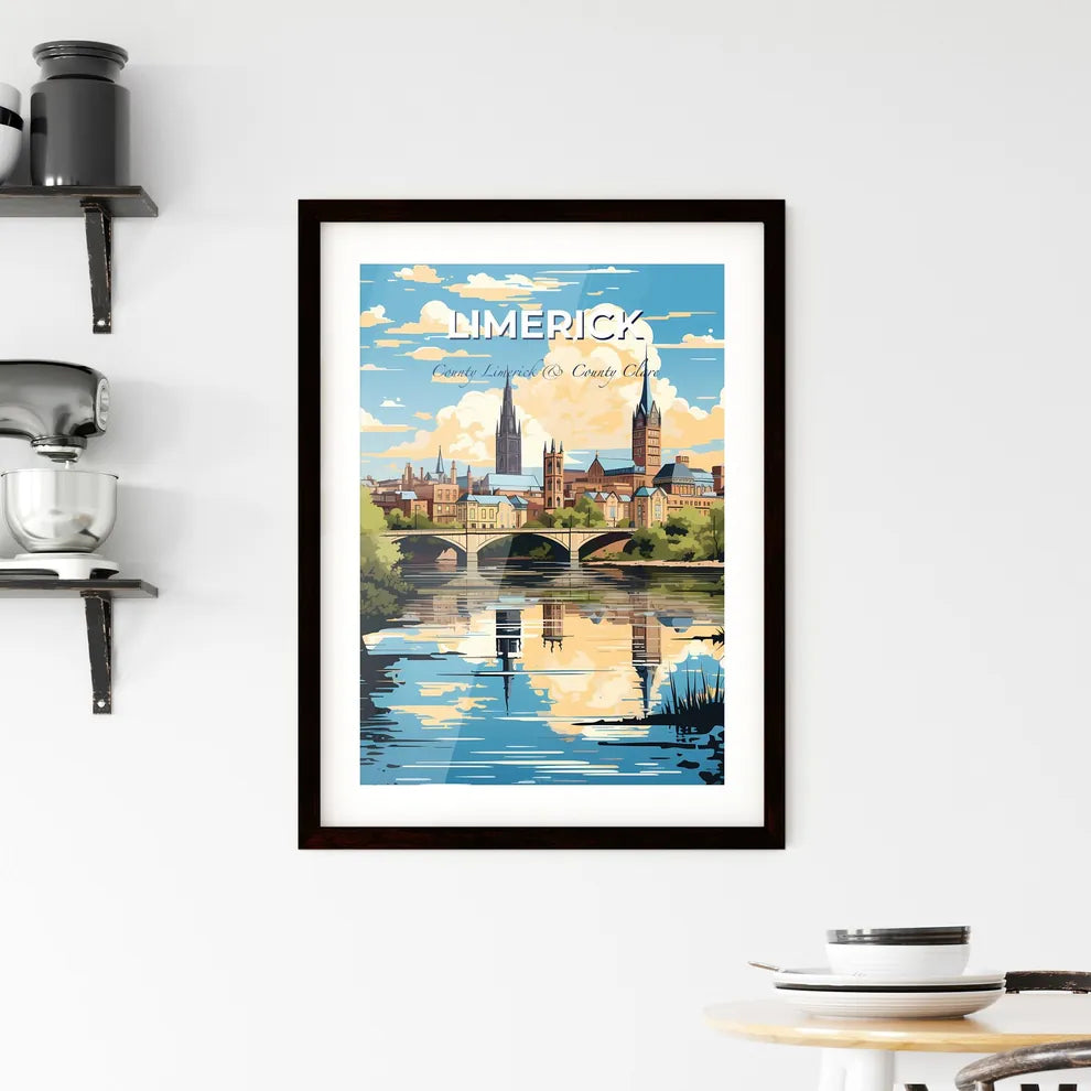 Limerick, County Limerick & County Clare, A Poster of a bridge over a river with a city in the background Default Title