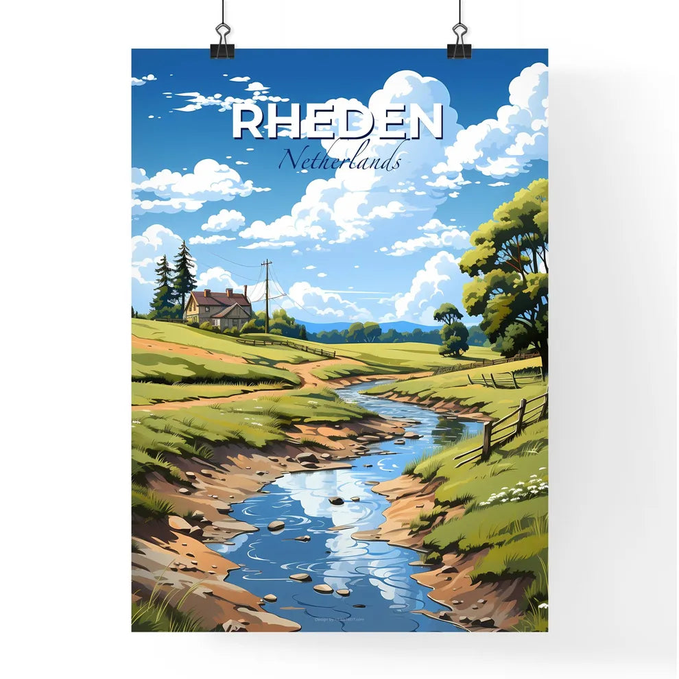Rheden, Netherlands, A Poster of a stream running through a grassy field Default Title
