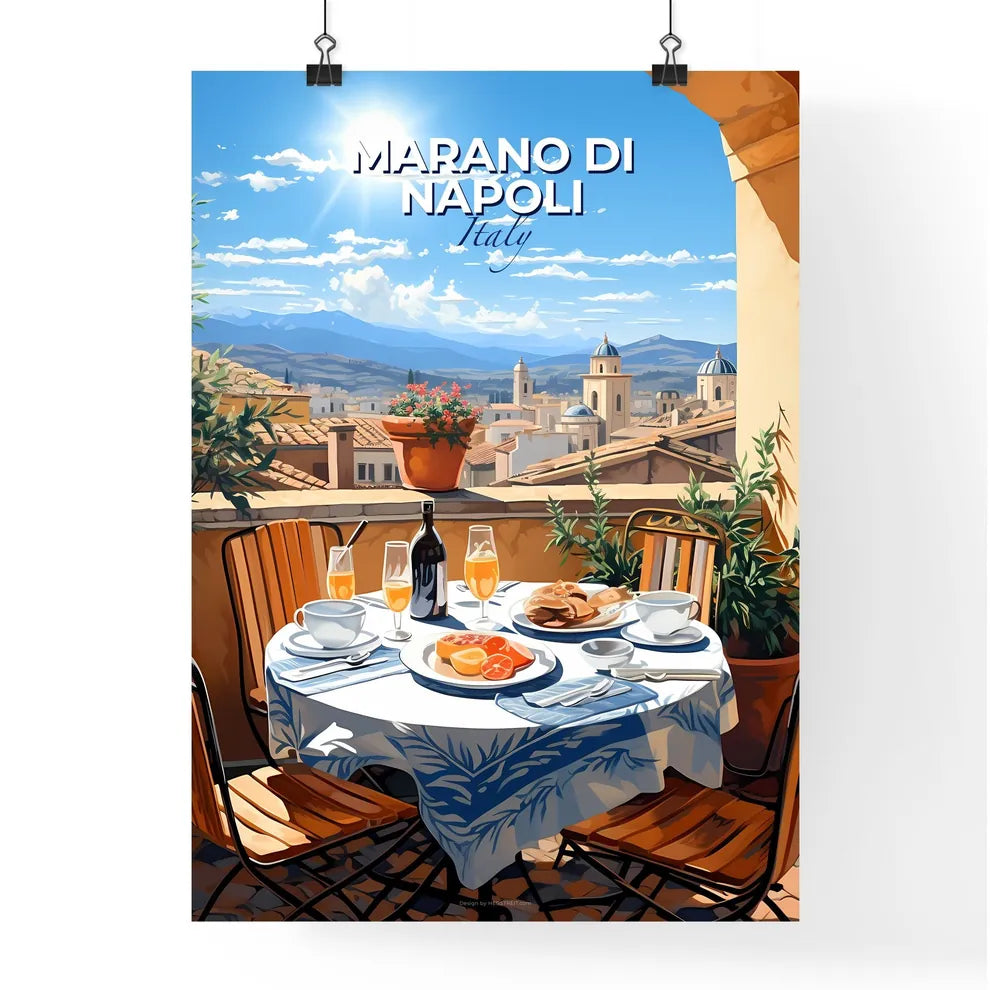 Marano Di Napoli, Italy, A Poster of a table with food and wine on it Default Title
