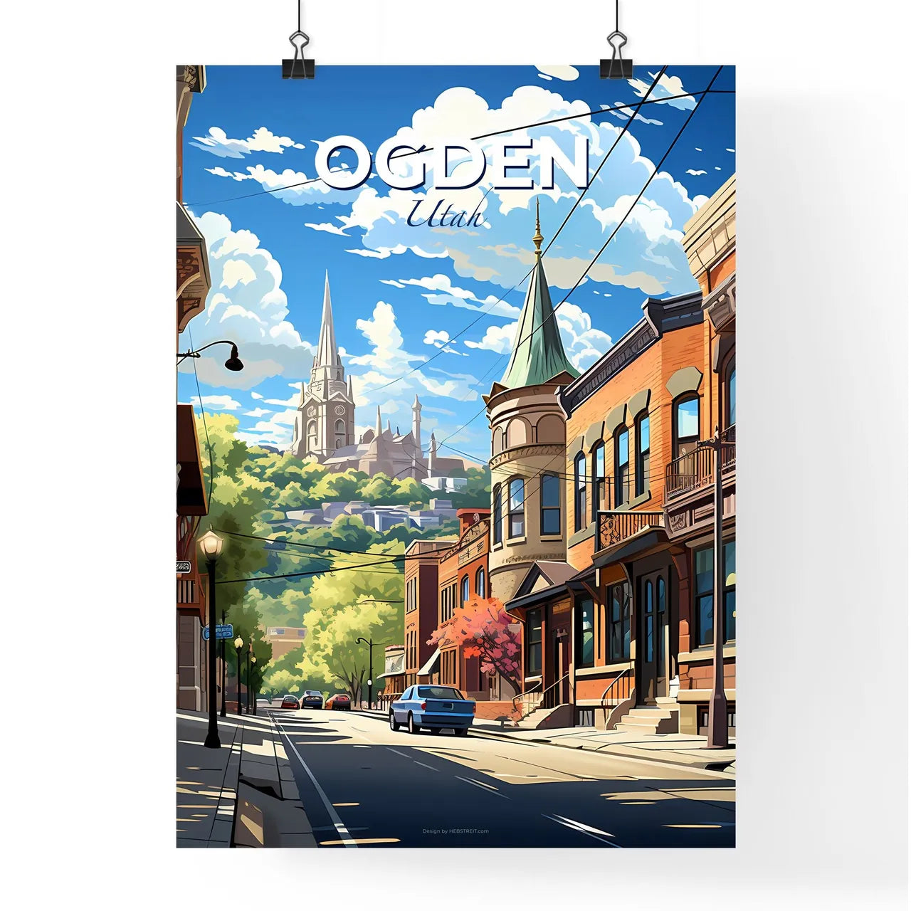 Ogden, Utah, A Poster of a street with cars and buildings on the side Default Title