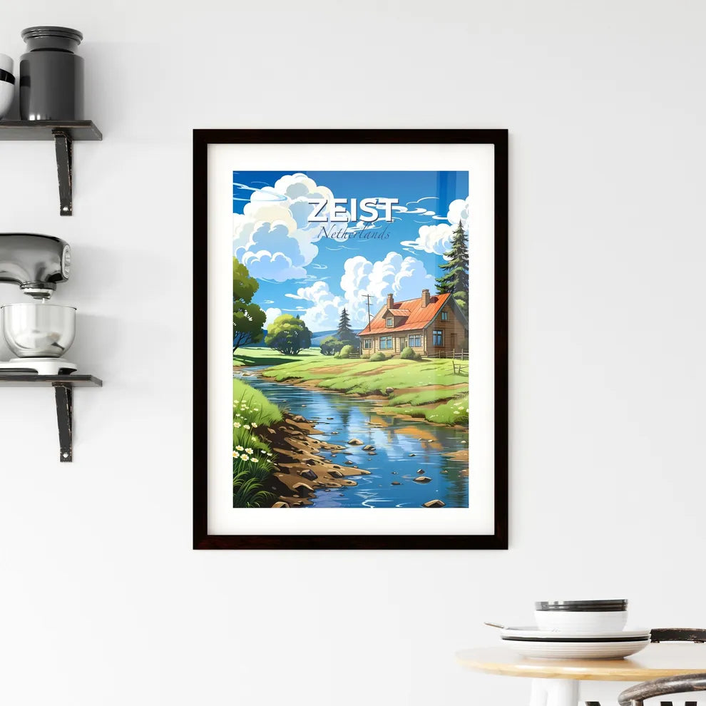 Zeist, Netherlands, A Poster of a house by a river Default Title