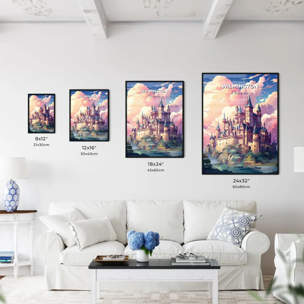 Wilmington, Delaware, A Poster of a castle on a hill with clouds in the sky Default Title