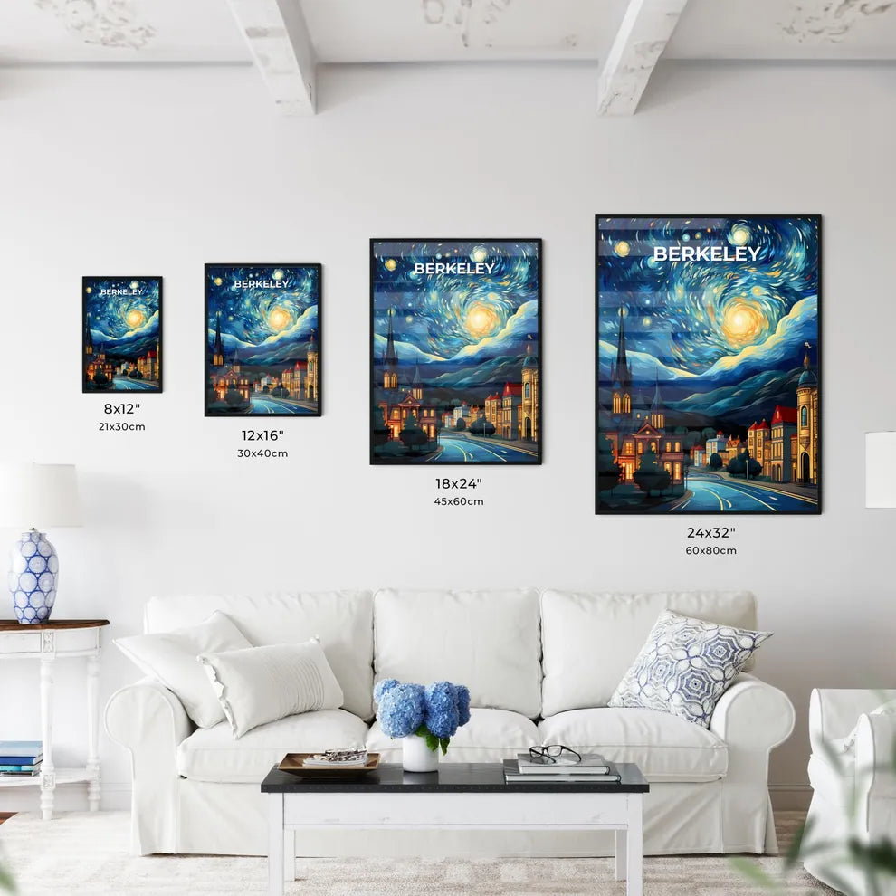 Berkeley, California, A Poster of a colorful night sky over a town Default Title
